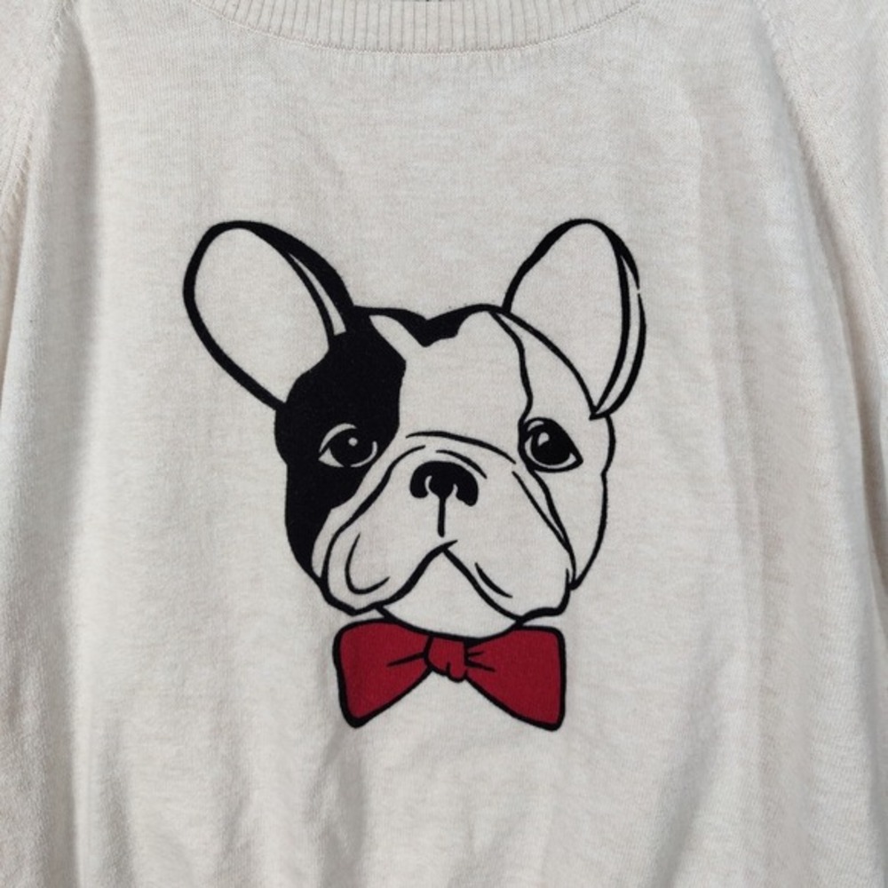 Torrid Womens Whimsical Lightweight French Bulldog Neutral Sweater 2X Beige Knit - Picture 6 of 8